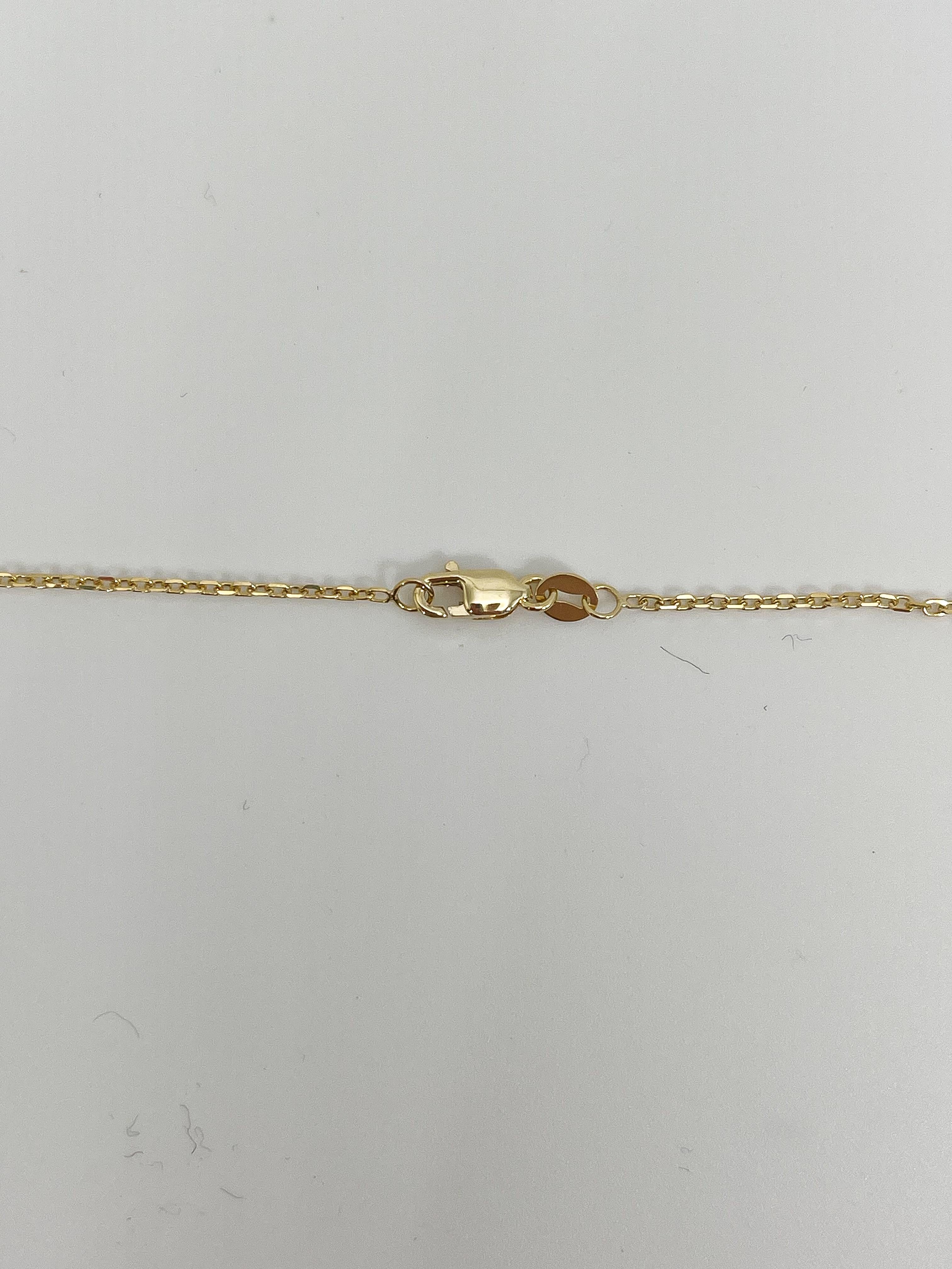 Women's 18K Yellow Gold .20 CTW Diamond Cross Pendant Necklace  For Sale
