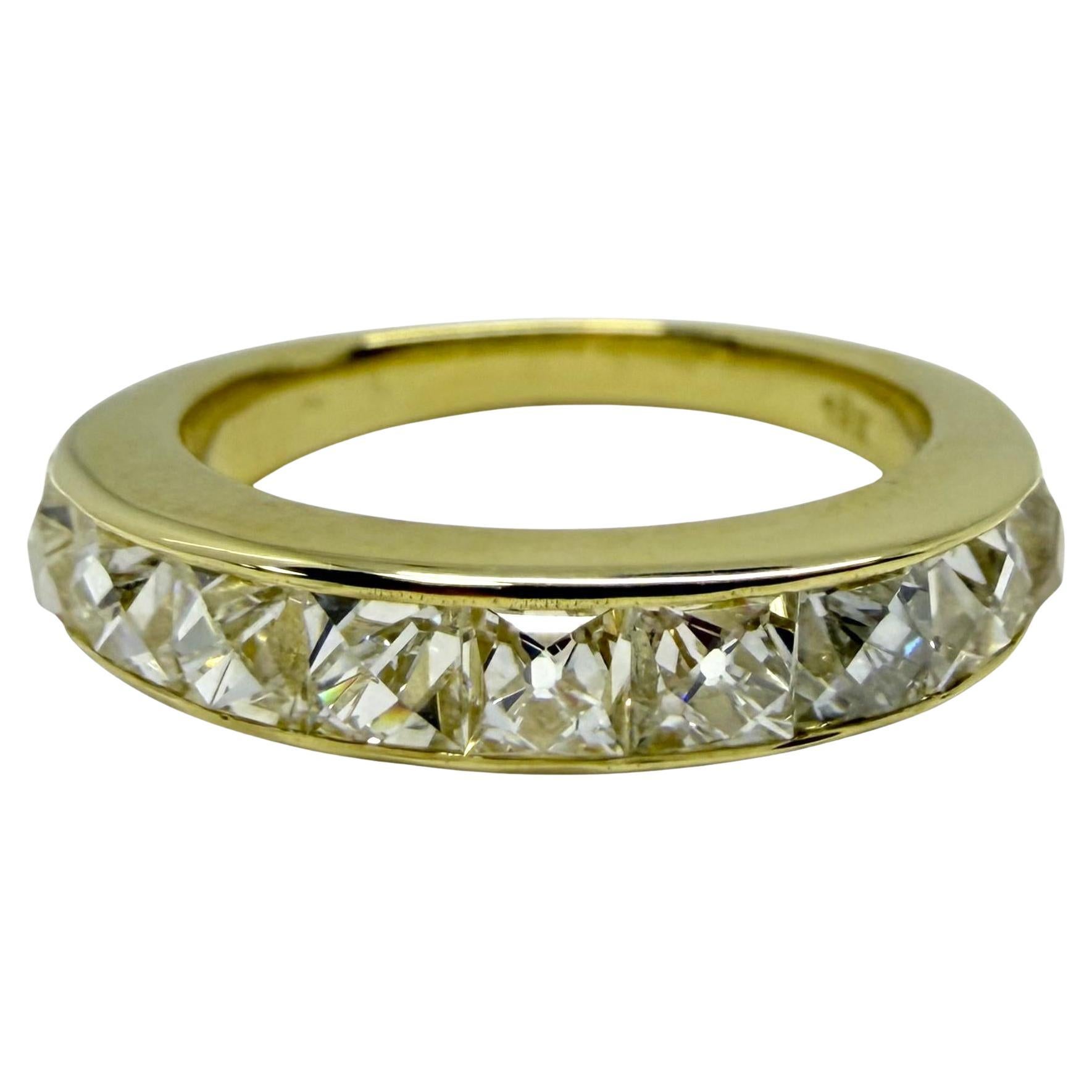 18K Gelbgold 2,00 Karat wiederverwendete Französisch Cut Diamond Band - Größe 5