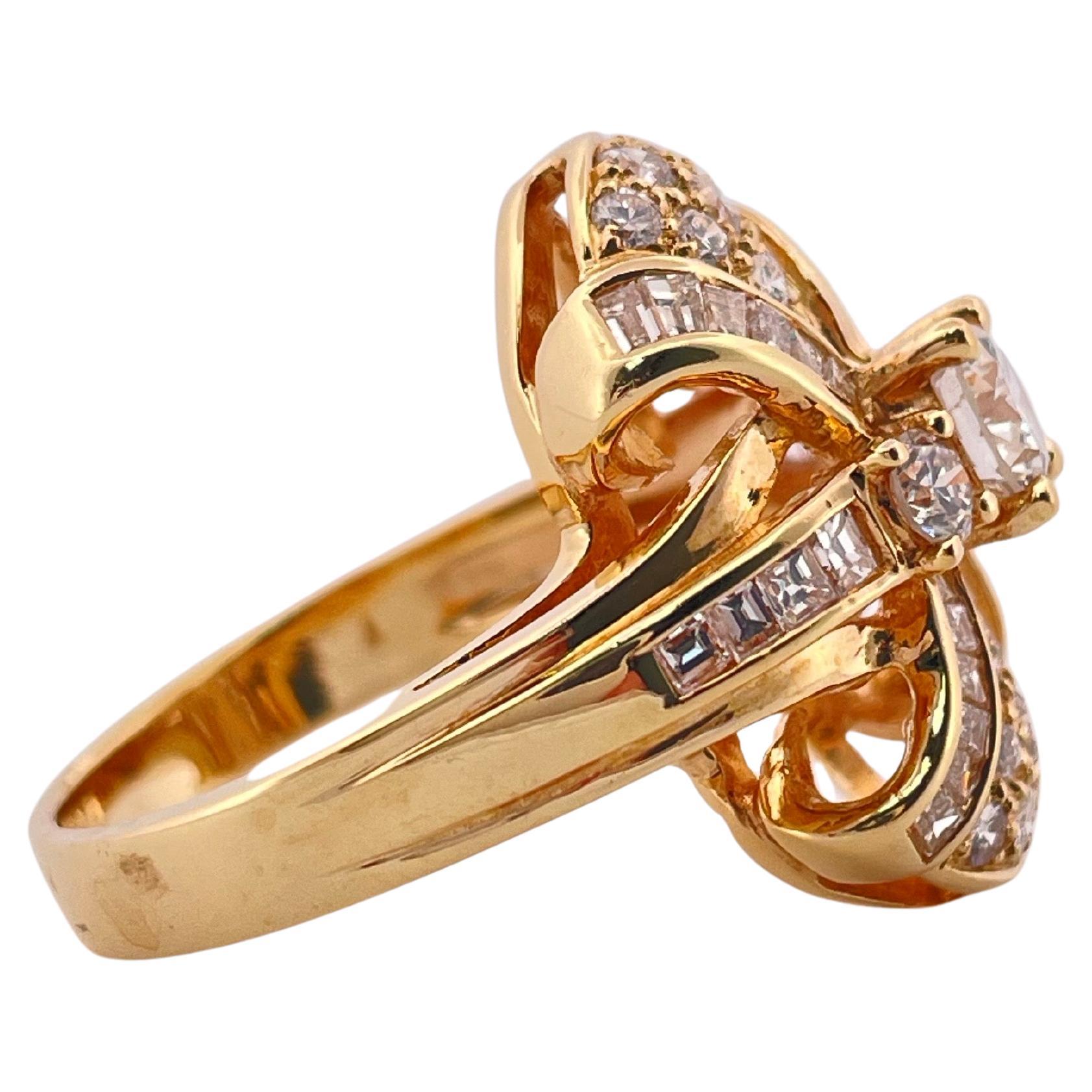 Bague en or jaune 18k avec 2.00ctw de diamant Bon état - En vente à Sewickley, PA
