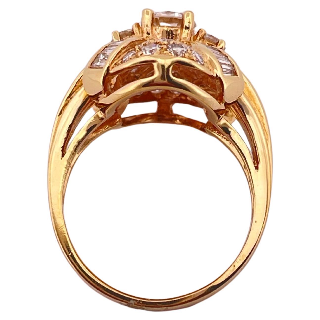 Bague en or jaune 18k avec 2.00ctw de diamant Unisexe en vente