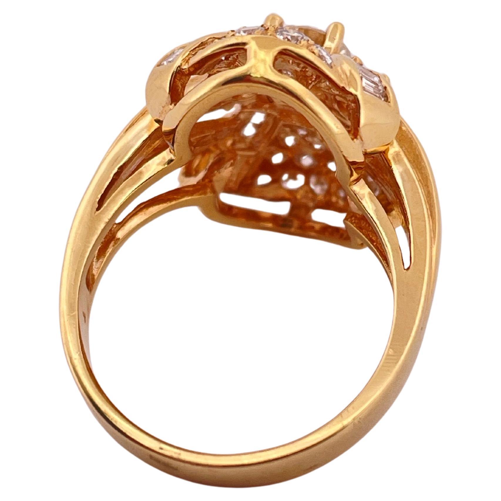 Bague en or jaune 18k avec 2.00ctw de diamant en vente 1