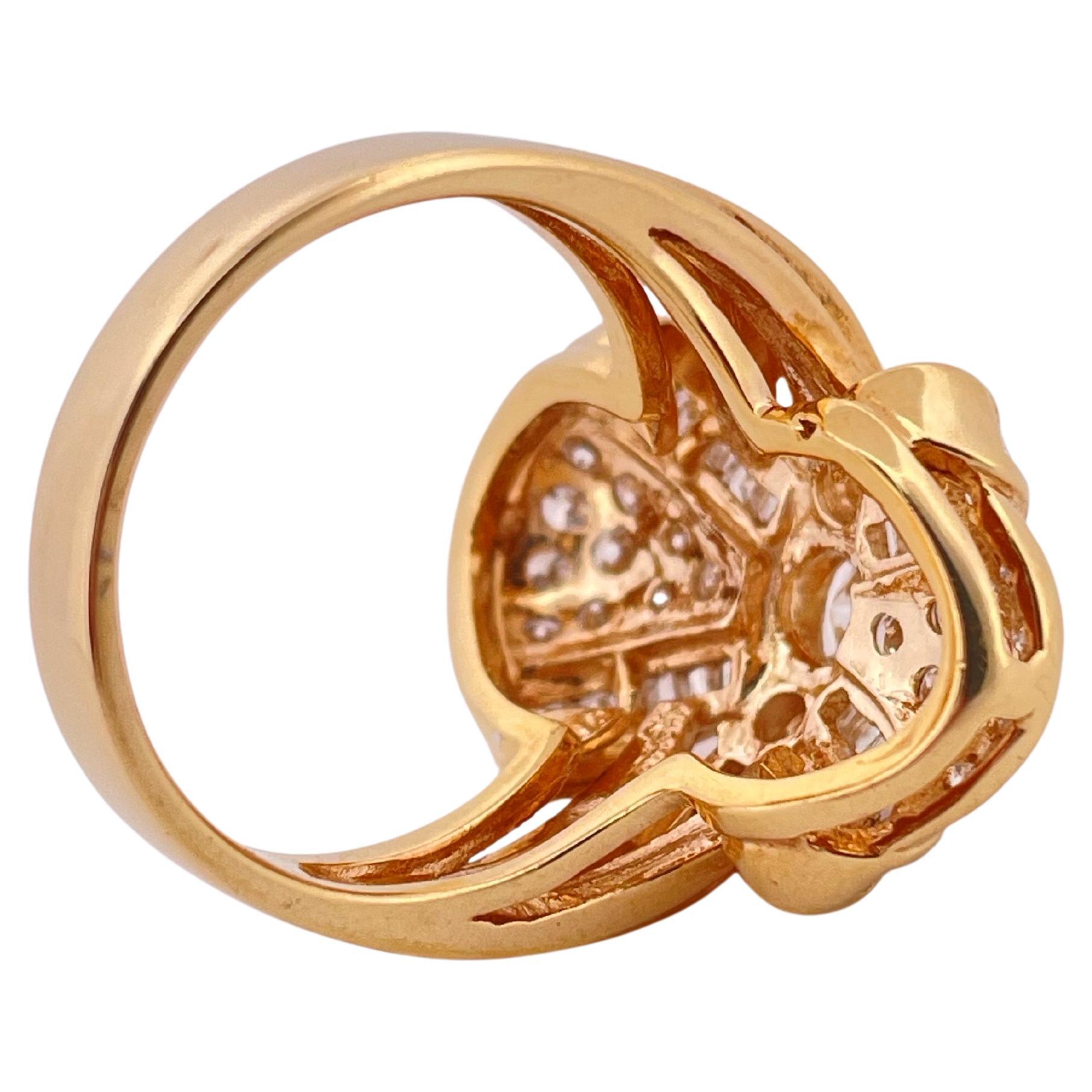 Bague en or jaune 18k avec 2.00ctw de diamant en vente 2