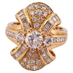 Bague en or jaune 18k avec 2.00ctw de diamant