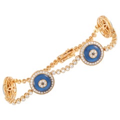 18K Yellow Gold 2.05ct Diamond Evil Eye Bracelet