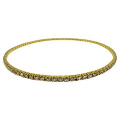 18K Yellow Gold 2.07 Carat Diamond Bangle