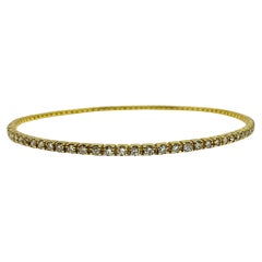 18K Yellow Gold 2.07 Carat Diamond Bangle