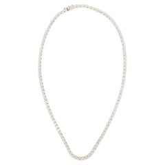18K Yellow Gold 20.86 Carat Round Diamond Tennis Necklace