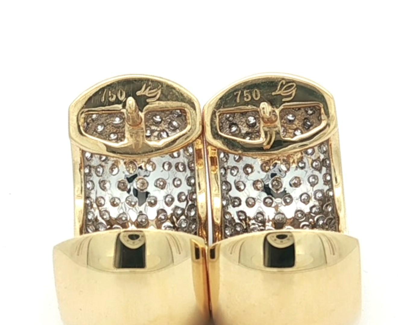 Orecchini Huggie a cerchio largo in oro giallo 18k con diamanti a pavé brillanti da 2,08 ct. in vendita 6
