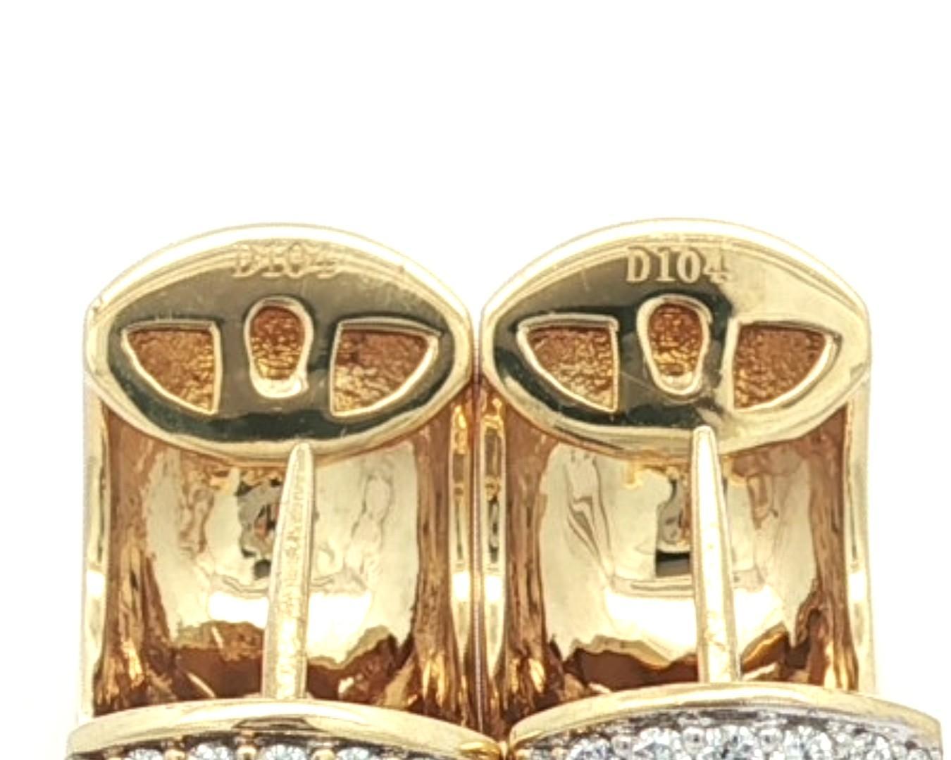 Orecchini Huggie a cerchio largo in oro giallo 18k con diamanti a pavé brillanti da 2,08 ct. in vendita 8