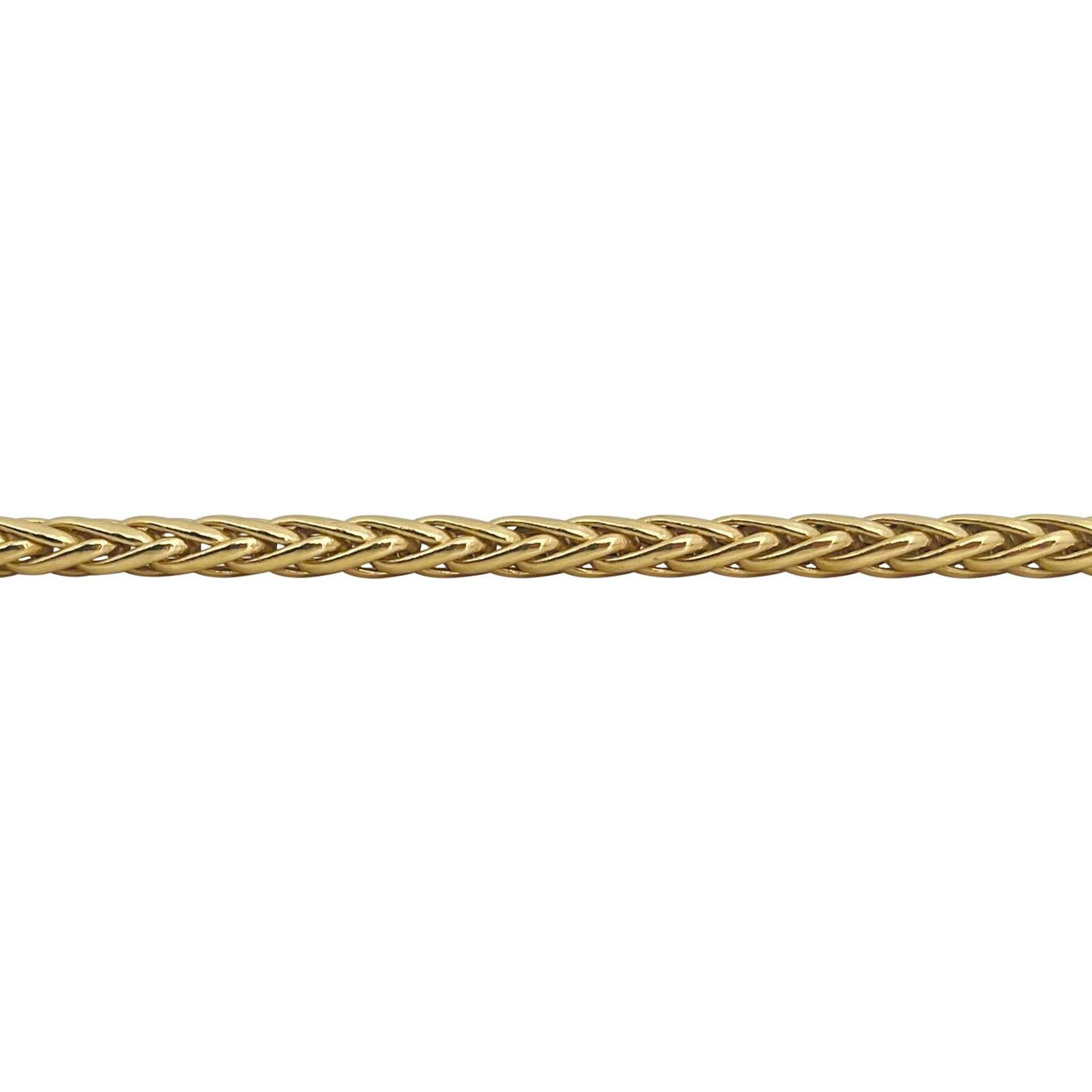 18k Yellow Gold 20g Ladies Polished 4mm Wheat Link Necklace Italy 20