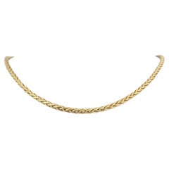 18k Yellow Gold 20g Ladies Polished 4mm Wheat Link Necklace Italy 20"