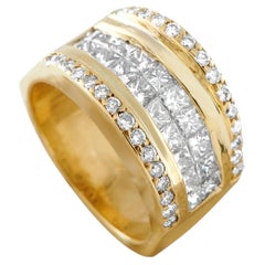 18K Yellow Gold 2.10ct Diamond Multi-Row Band Ring MF14-062425