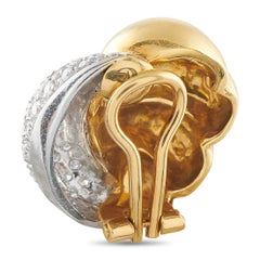 18K Yellow Gold 2.10ct Diamond Shell Earrings MF04-011926