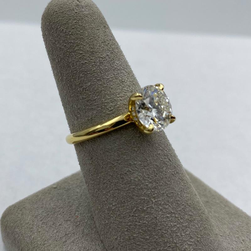 18K Yellow Gold 2.19ct Round Brilliant Cut Solitaire Engagement Ring