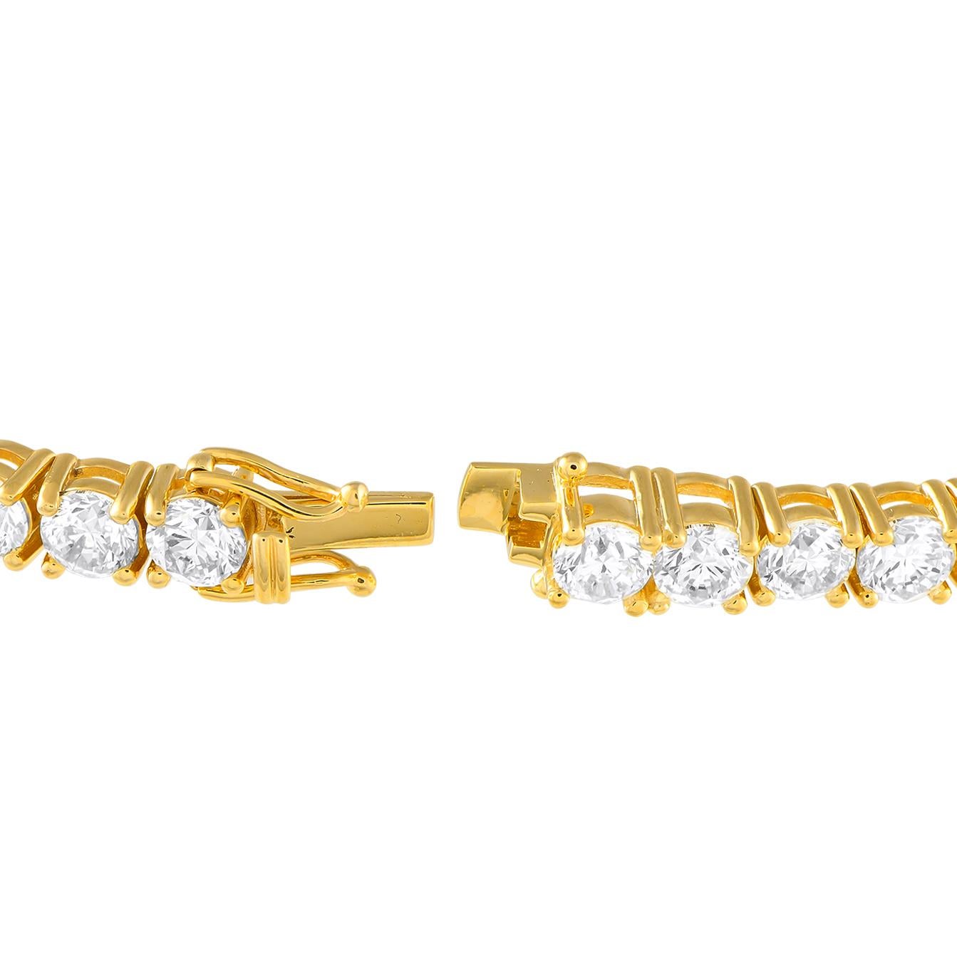 Pulsera Tenis Oro Amarillo 18K 22.31ct Diamantes Corte redondo en venta