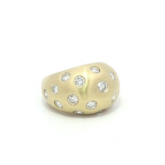 18k Yellow Gold 2.25ctw Round Diamond Wide Domed Bombe Band Ring