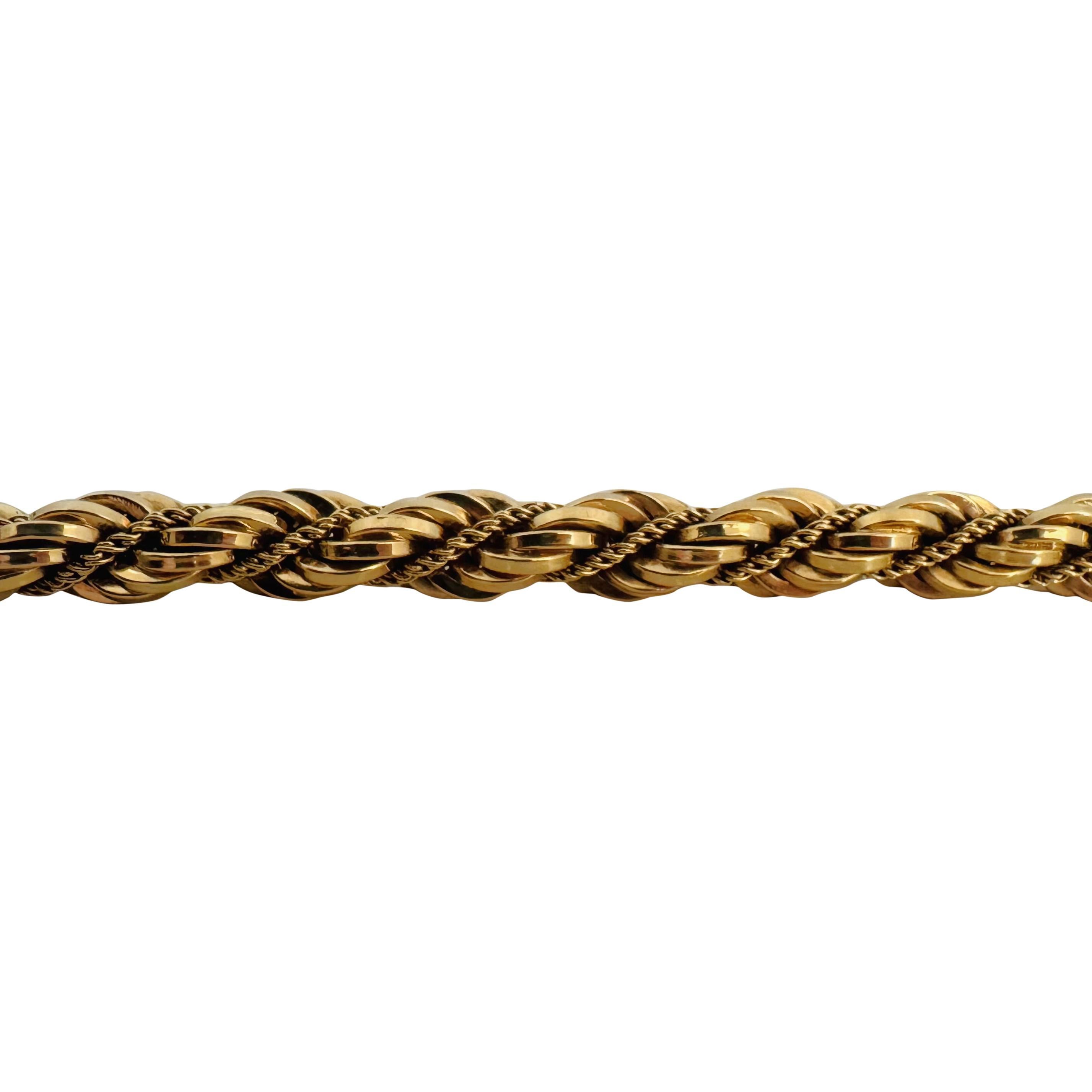 18k Gelbgold 22,5g UnoAErre 8mm dickes Fancy Seilarmband Italien 7,5