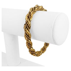 18k Gelbgold 22,5g UnoAErre 8mm dickes Fancy Seilarmband Italien 7,5"