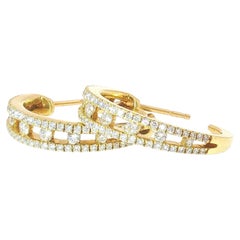 22-mm-Ohrringe aus 18 Karat Gelbgold mit 0,94 Karat Diamanten von Charles Krypell