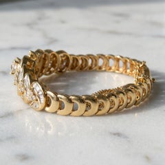Bracelet en or jaune 18K avec diamant de 2,30 carats