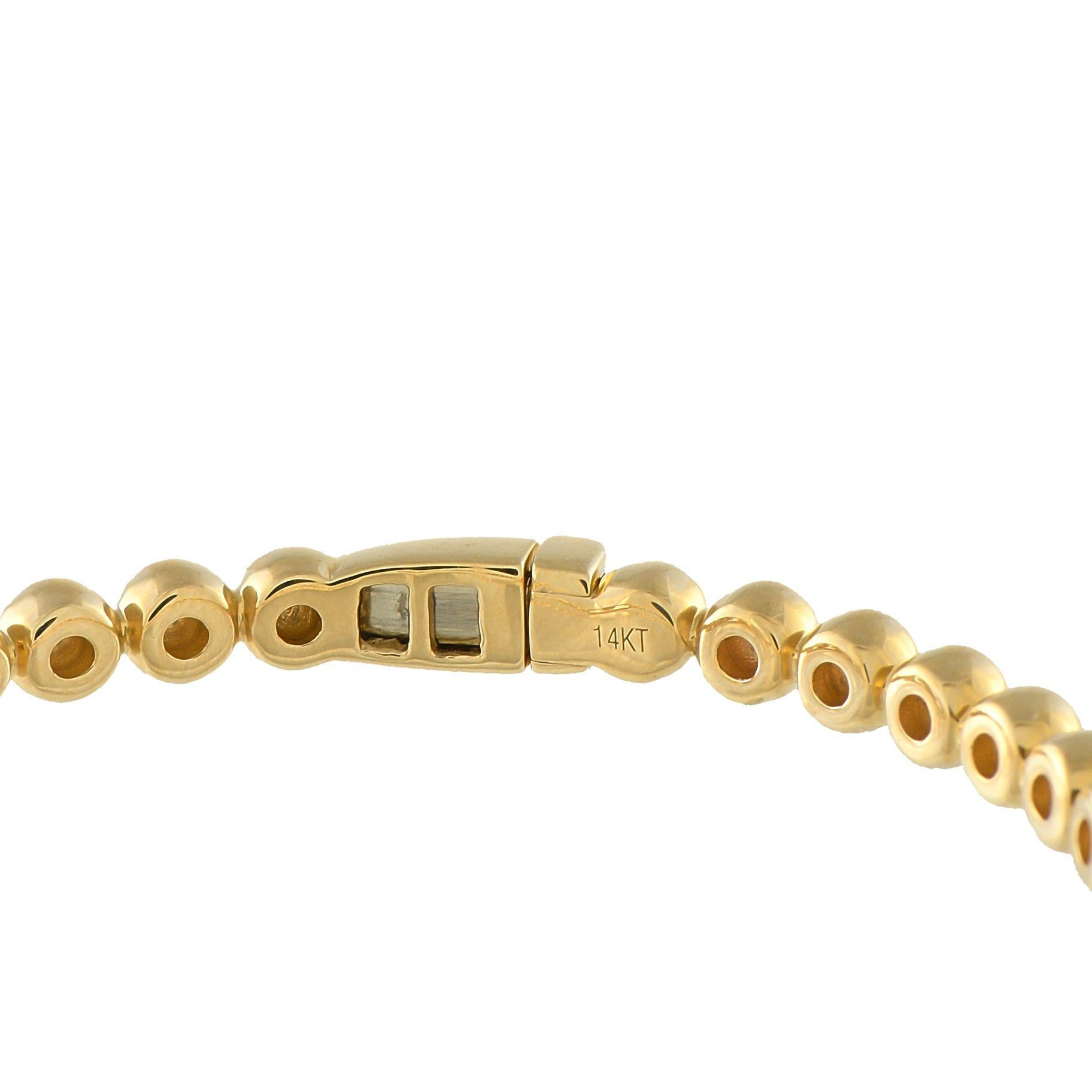 Round Cut 18K Yellow Gold 2.30ct Diamond Bracelet For Sale