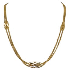 18k Yellow Gold 23.2g Very Long 6mm Curb Link Station Necklace Italy 42"