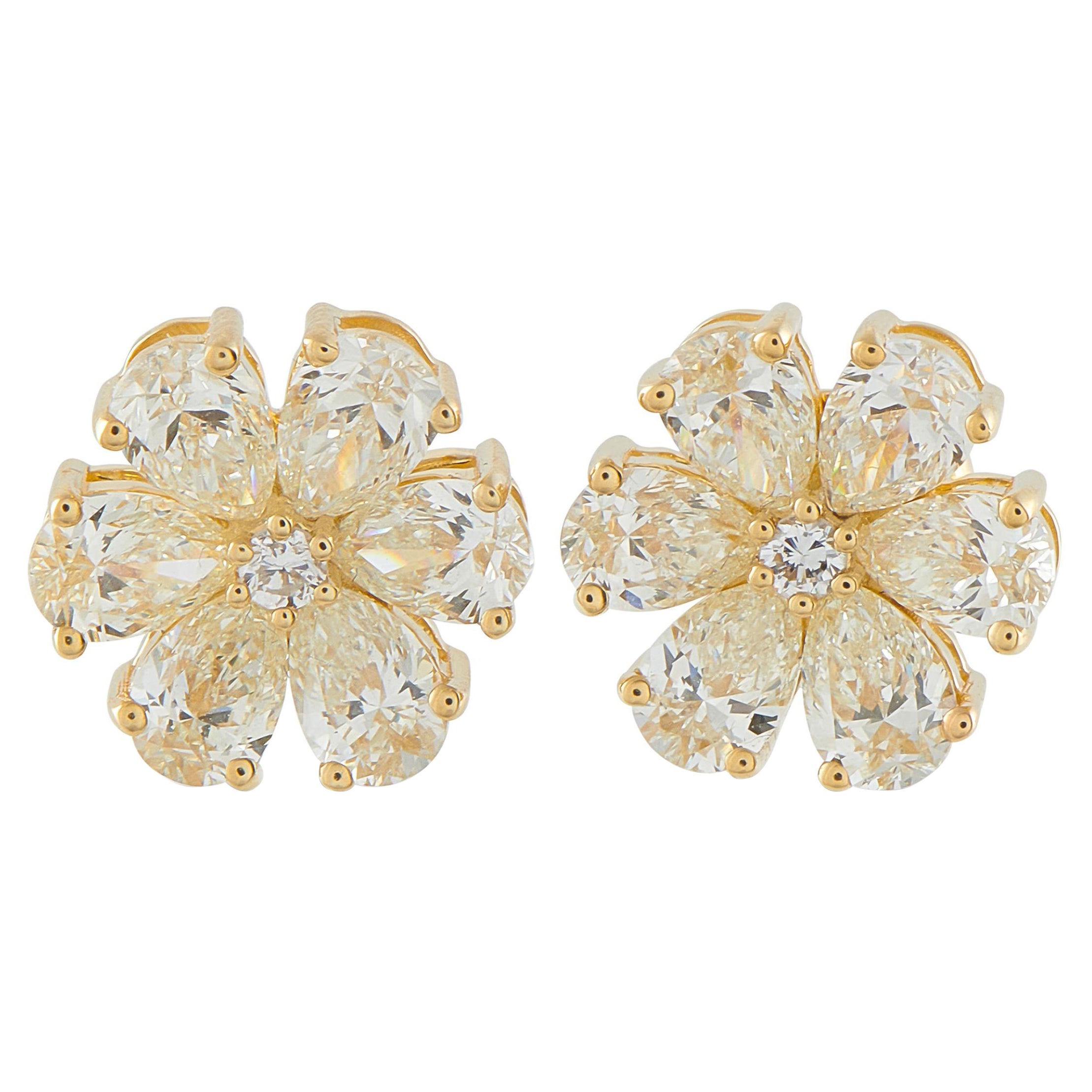 Pendientes Flor Diamante Oro Amarillo 18K 2,35ct AER-19962-1-Y en venta
