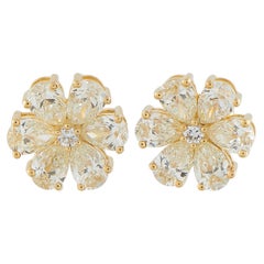 18K Yellow Gold 2.35ct Diamond Flower Earrings AER-19962-1-Y