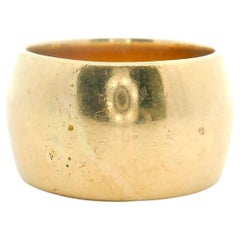 Anello vintage in oro giallo 18k 23,8 g solido e molto pesante da 13 mm Misura 8,5