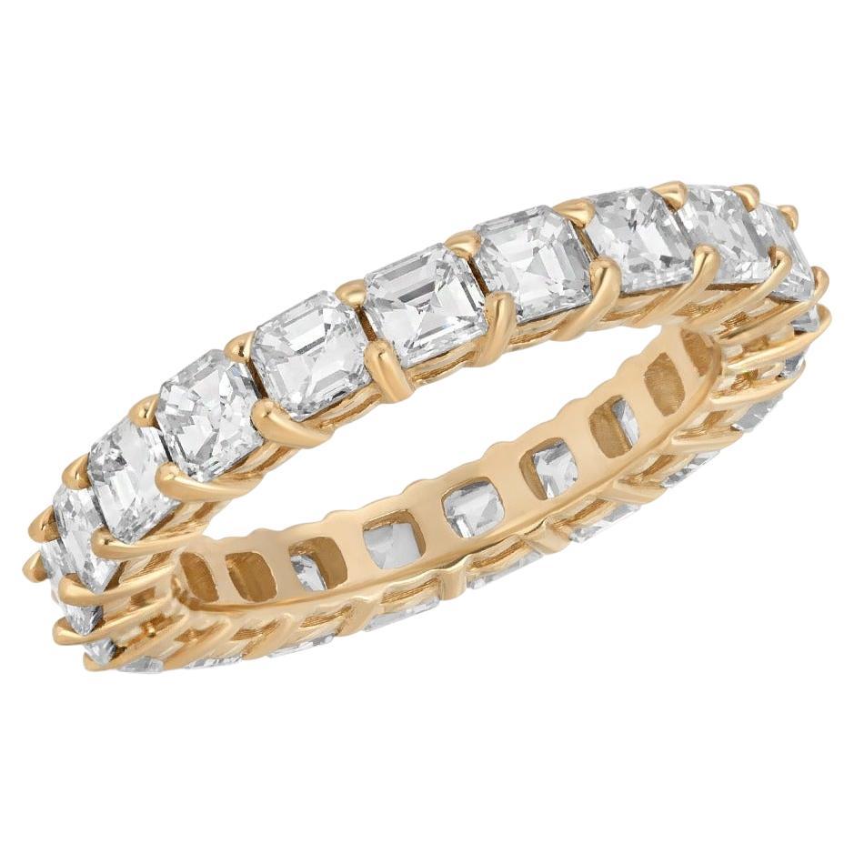 For Sale:  18k Yellow Gold 2.40 Carat Cushion Cut Eternity Band G, VS Quality