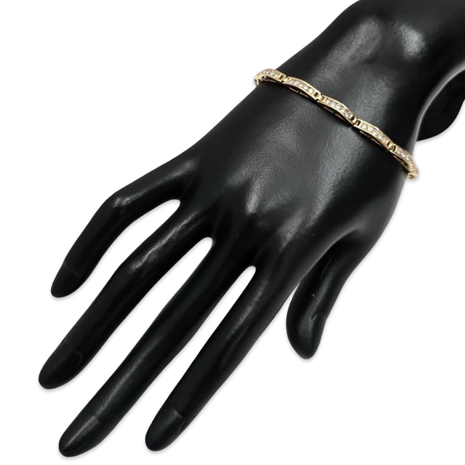 Taille ronde Bracelet à maillons en or jaune 18K, 2.40ct diamant, 7 pouces en vente