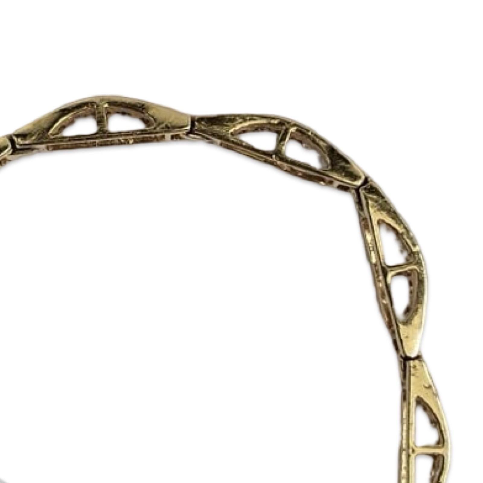 Bracelet à maillons en or jaune 18K, 2.40ct diamant, 7 pouces Pour femmes en vente
