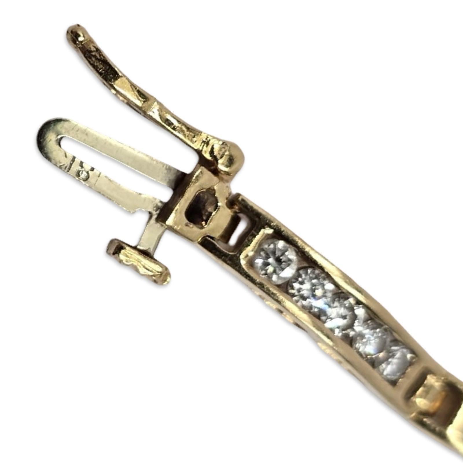 Bracelet à maillons en or jaune 18K, 2.40ct diamant, 7 pouces en vente 4