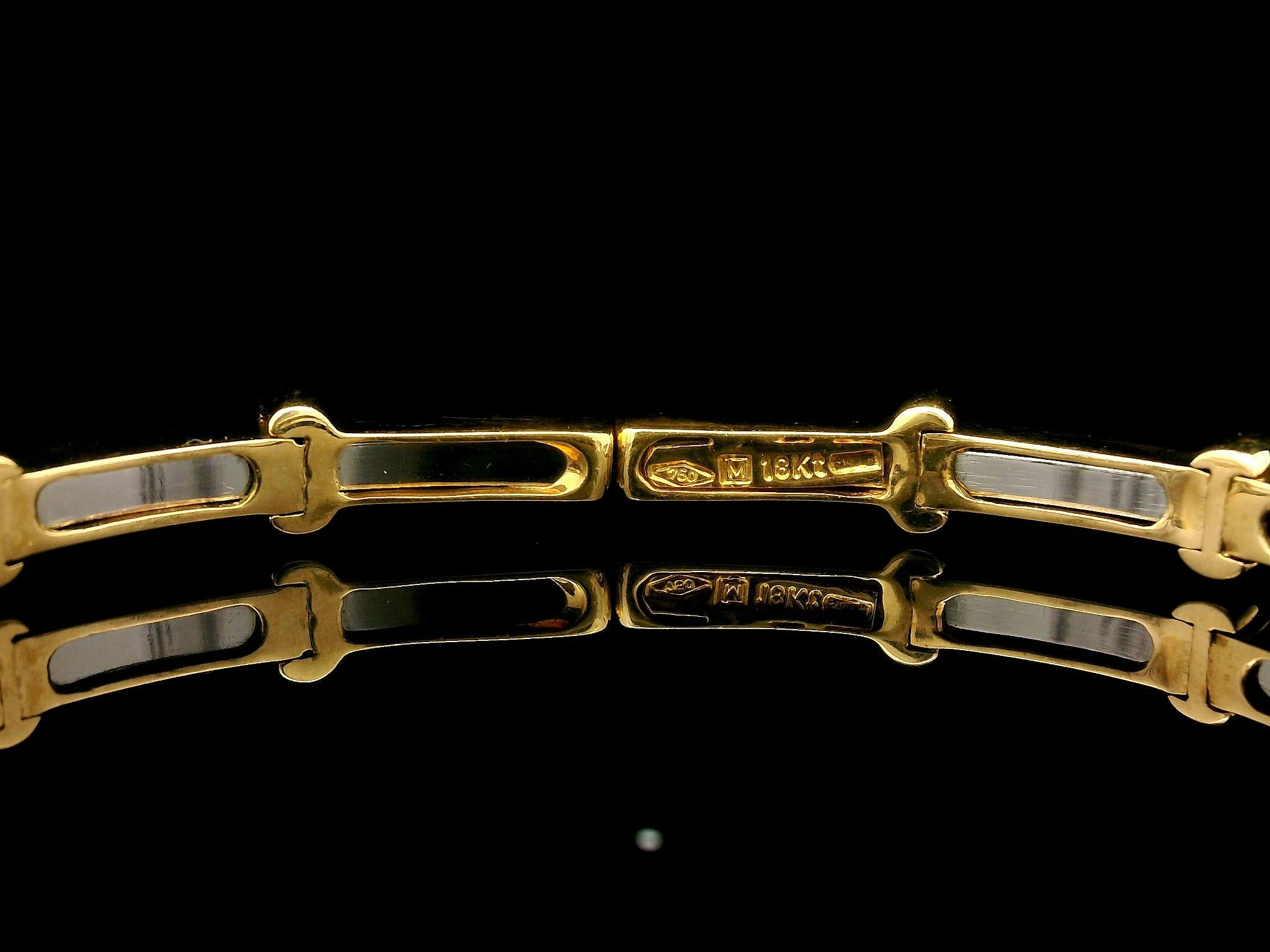 18k Yellow Gold 2.40ctw Diamonds & Yellow Topaz Flexible Cuff Bracelet For Sale 5