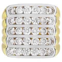 Oro amarillo de 18 quilates 2,43 qt. Anillo ancho unisex Diamond Row