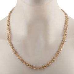 18K Yellow Gold 24.5ct Diamond Briolette Necklace MF19-012726