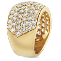 18K Yellow Gold 2.45ct Diamond Wide Band Ring MF40-122325