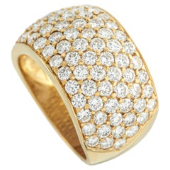 18K Yellow Gold 2.45ct Diamond Wide Band Ring MF40-122325