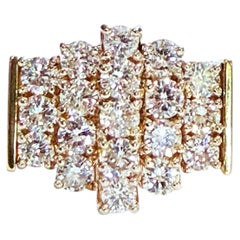 18k Yellow Gold 2.47 Carat Stacked Diamond Ring Size 9 - with Appraisal