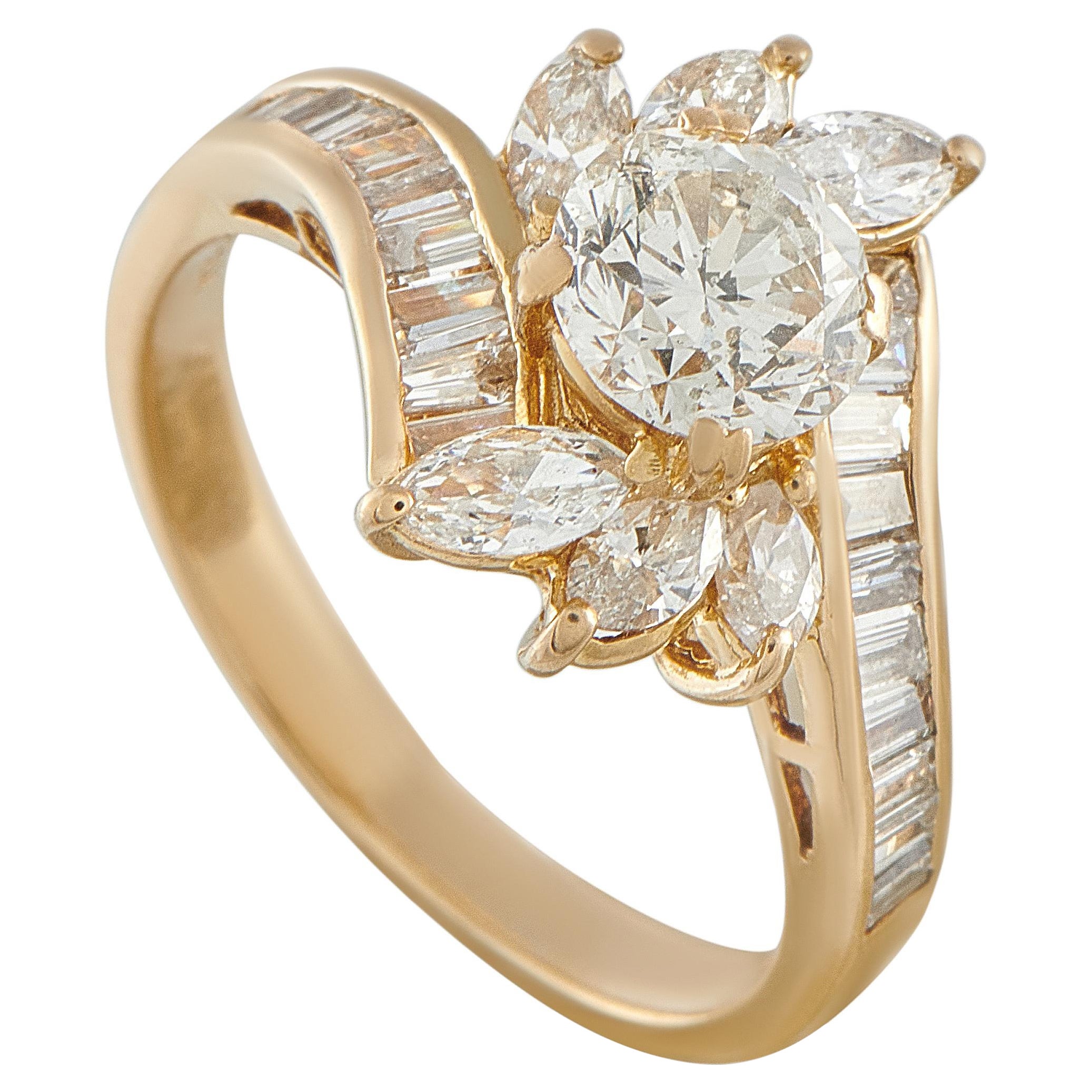 18K Gelbgold 2.49ct Diamant Ring #5335 im Angebot