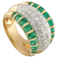 18K Gelbgold 2,50ct Diamant und Smaragd Ring MF26-020226