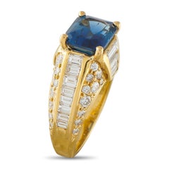 18K Yellow Gold 2.50ct Diamond and Sapphire Ring  MF29-031726