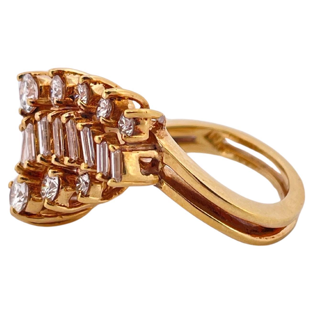Bague en or jaune 18k avec 2.50ctw de diamant Bon état - En vente à Sewickley, PA