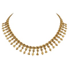 18k Yellow Gold 25.7g Vintage Ladies Cleopatra Necklace Italy 16"