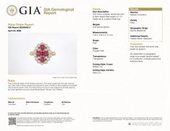 18k Yellow Gold 2.63ctw GIA Pear Rich BRIGHT Burma Ruby w/ Diamond Platter Ring
