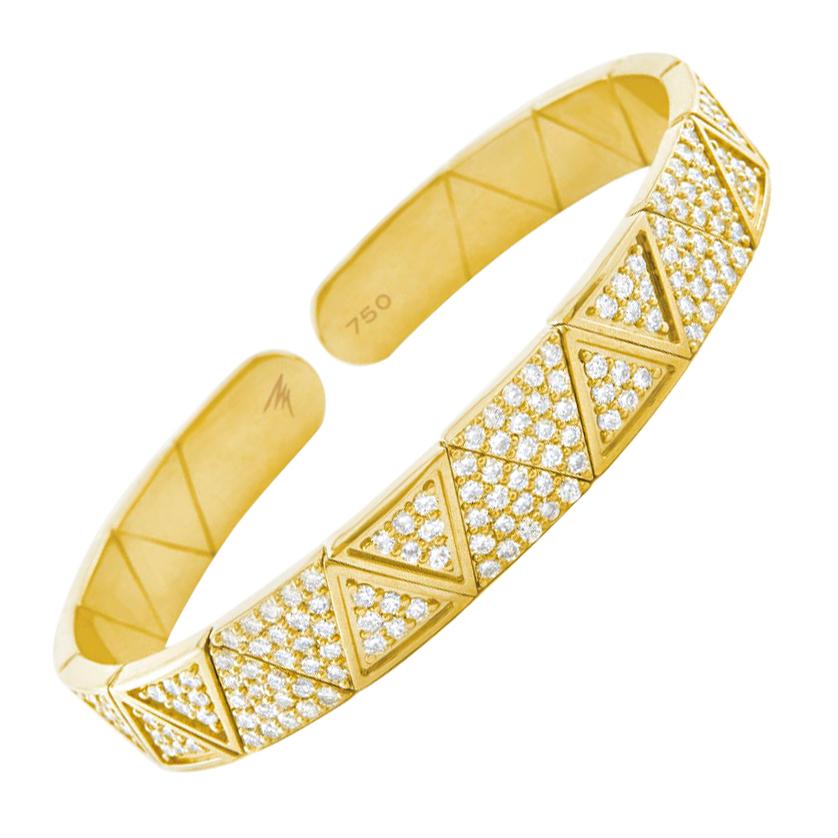 Alessa Full Pave Elixir Bracelet 18 Karat Yellow Gold Elixir Collection For Sale