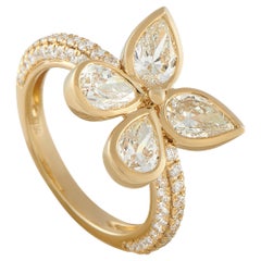 Bague à quatre feuilles en or jaune 18K avec 2,70 ct de diamant  ALR-19971-2-Y