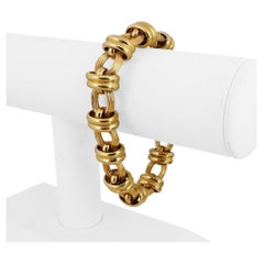 Oro giallo 18k 27,5g Bracciale vintage da donna 14mm A Link Italia 8"