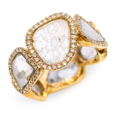 18k Yellow Gold 2.8tcw Portrait Cut Diamond Band Ring