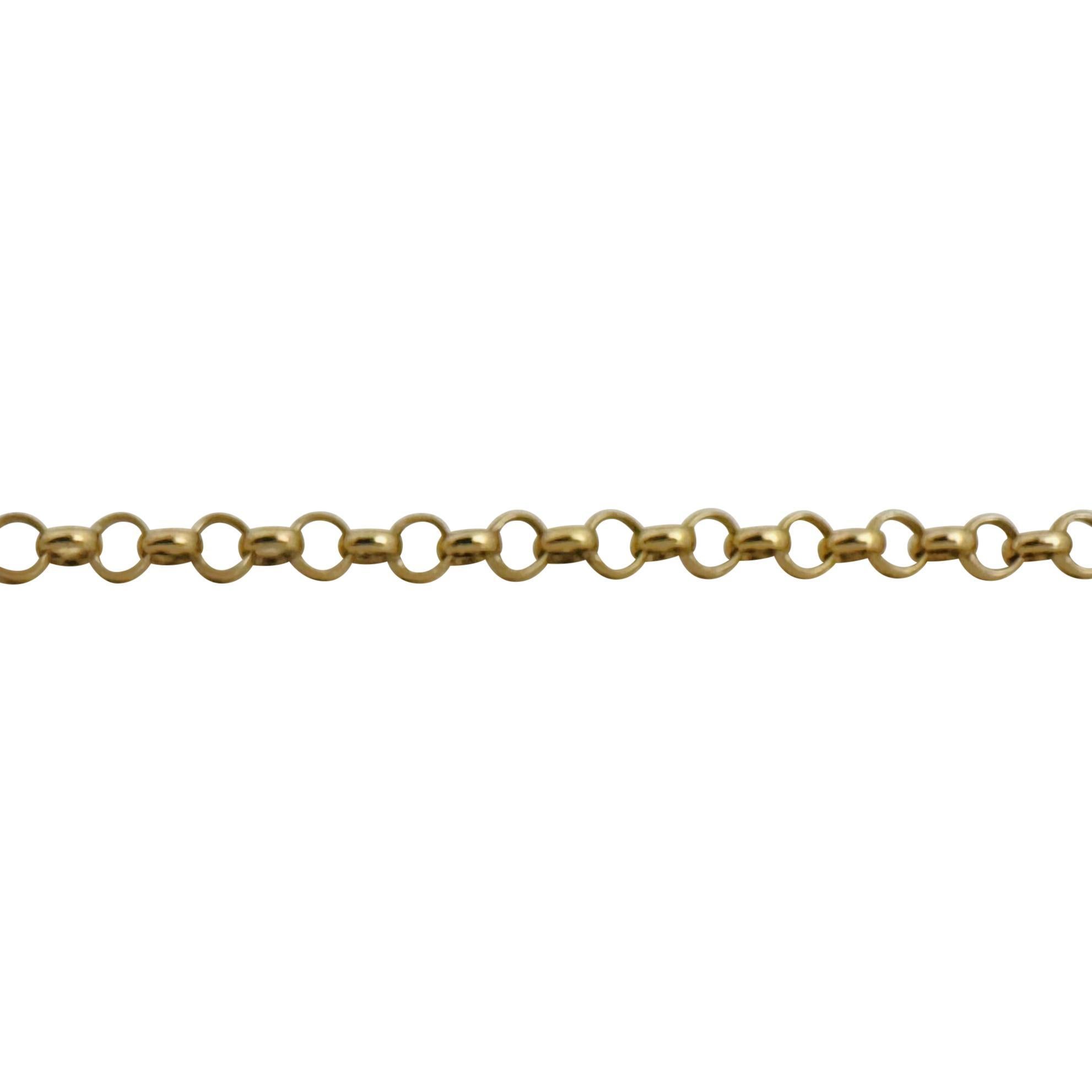 18k Yellow Gold 2.9g Hollow Light 4mm Rolo Link Bracelet 7.5
